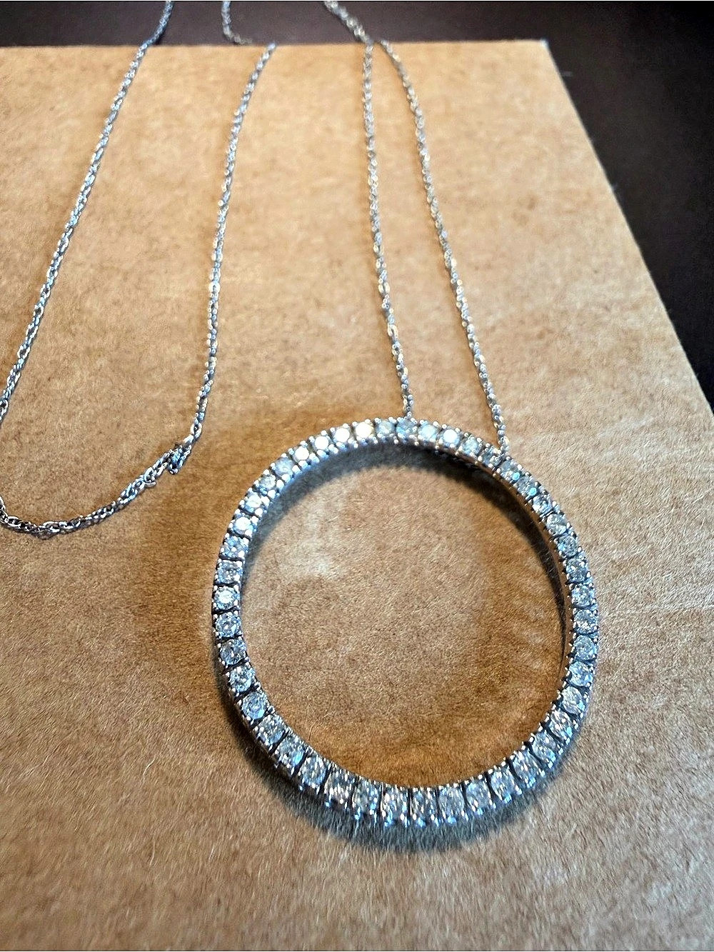 14 KARAT White Gold 45 real DIAMONDS National Chain Co Necklace.